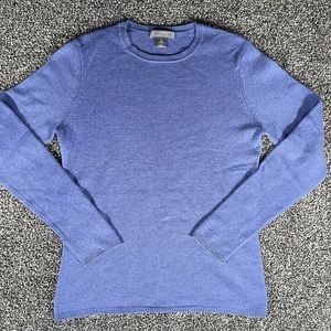 Charter Club 100% 2-ply Cashmere Cobalt Blue Crew Sweater Womens Size Large S